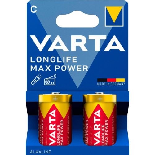 VARTA LONGLIFE MAX POWER bébi/ C/ LR14 elem BL2 (2db-os) - 4714