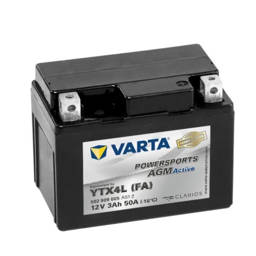 Varta Powersports AGM Active YTX4L-4 12V 3Ah akkumulátor - 503909