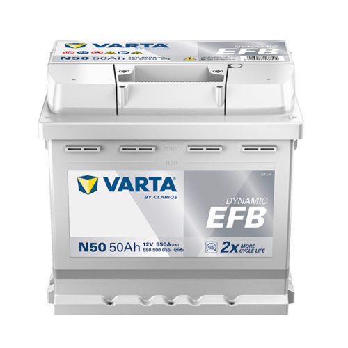 Varta Dynamic EFB 12V 50Ah 550A Jobb+ autó akkumulátor (N50)-550500