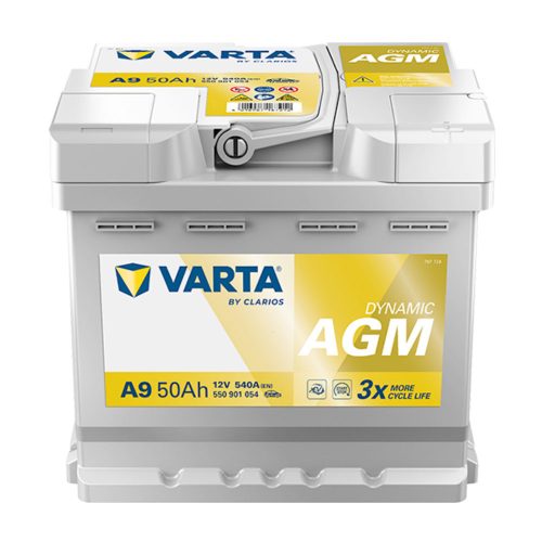 Varta Dynamic AGM 12V 50Ah 540A Jobb+ autó akkumulátor (A9) - 550901