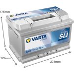 Varta Dynamic SLI 12V 72Ah 680A Jobb+ autó akkumulátor (E43)-572409