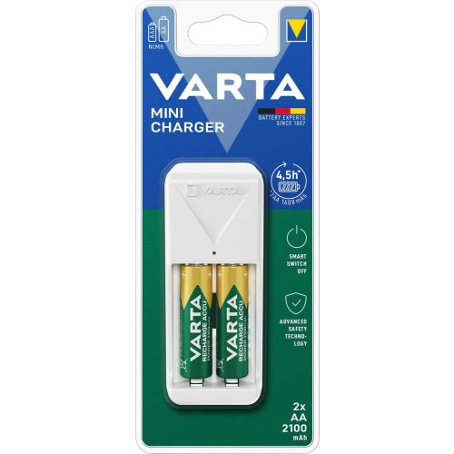 VARTA Mini Charger töltő + 2db AA 2100mAh akkumulátor - 57656