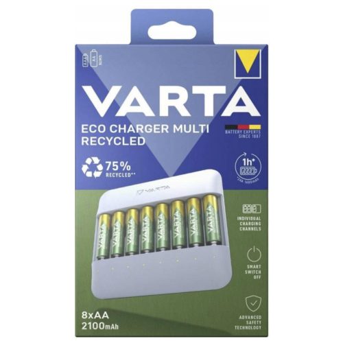 VARTA Eco Charger Multi Recycled töltő + 8db AA 2100 mAh akkumulátor - 57682