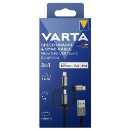   VARTA 3in1 töltő és szinkronizációs kábel USB A–Light/Micro/C - 57937