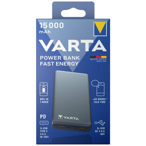 VARTA Portable Power Bank Fast Energy 15000mAh töltő - 57982