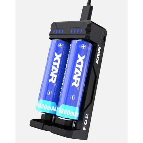 XTAR FC2 - 2 csatornás USB-s Li-ion / Ni-MH / Ni-Cd akkumulátor töltő