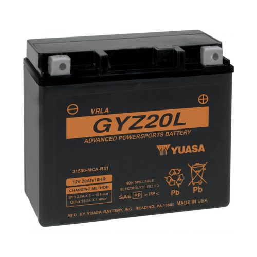 Yuasa GYZ20L 12V 20Ah 270A GEL motorkerékpár akkumulátor