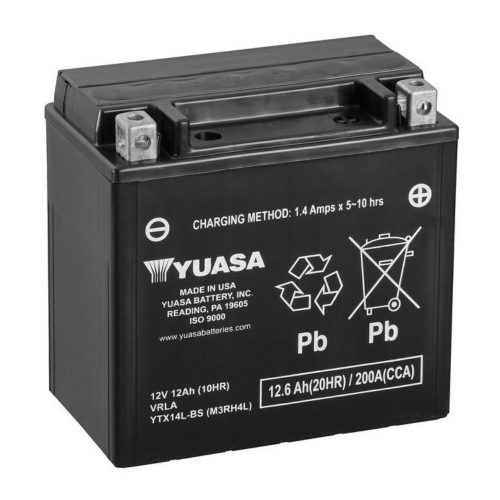 Yuasa YTX14L-BS 12V 14Ah 200A AGM motorkerékpár akkumulátor 