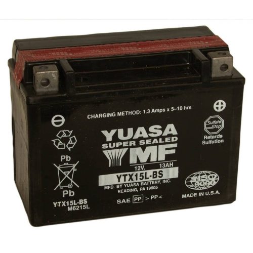 Yuasa YTX15L-BS 12V 13Ah 200A AGM motorkerékpár akkumulátor - 513014