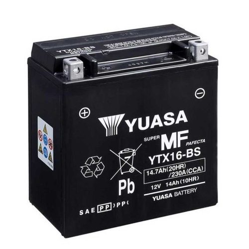 Yuasa YTX16-BS 12V 14Ah 230A AGM motorkerékpár akkumulátor - 514902