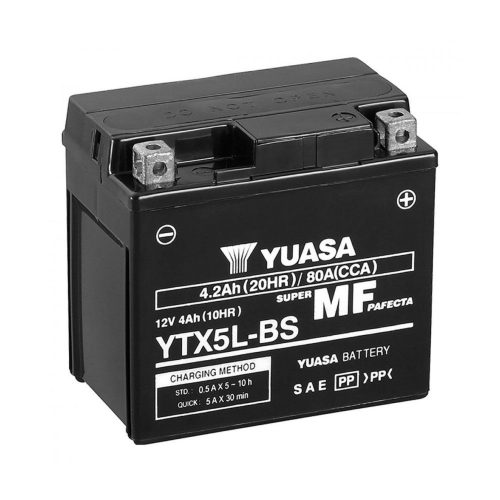 Yuasa YTX5L-BS 12V 4Ah 70A AGM motorkerékpár akkumulátor - 504012