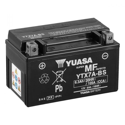 Yuasa YTX7A-BS 12V 6Ah 90A AGM motorkerékpár akkumulátor - 506015