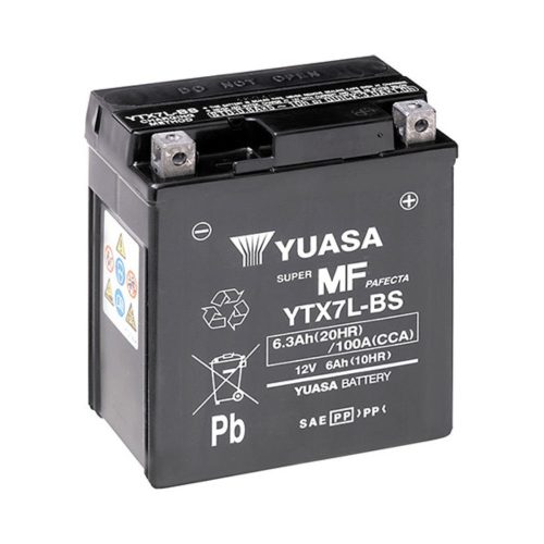 Yuasa YTX7L-BS 12V 6Ah 85A AGM motorkerékpár akkumulátor - 506014