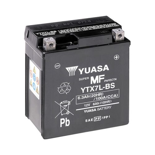 Yuasa YTX7L-BS 12V 6.3Ah 100A AGM motorkerékpár akkumulátor - 506014